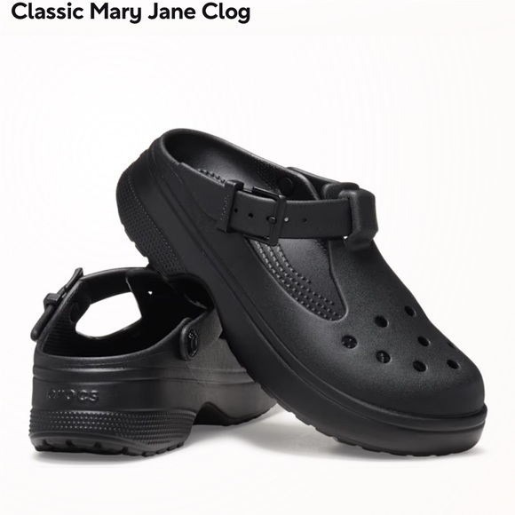 CROCS: Classic Black Mary Jane Clog - Picture 3 of 3